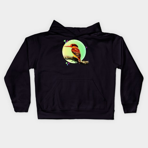 Rainforest Birds Series_05 Kids Hoodie by HafizalFikree